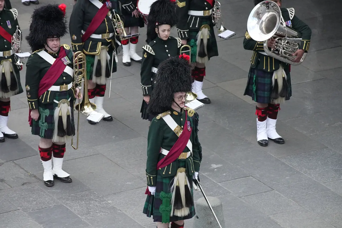 Pipers at a ceremony for the Honours of Scotland